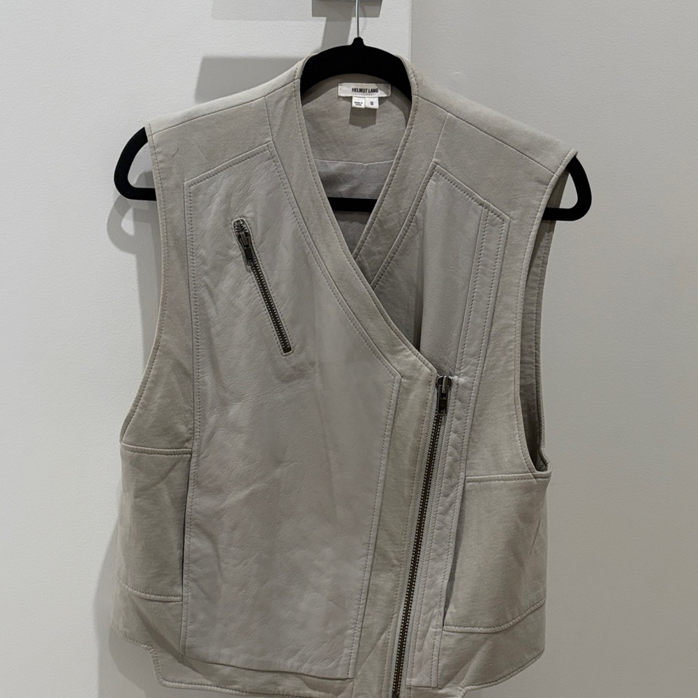 Helmut Lang Light Gray Vest- leather